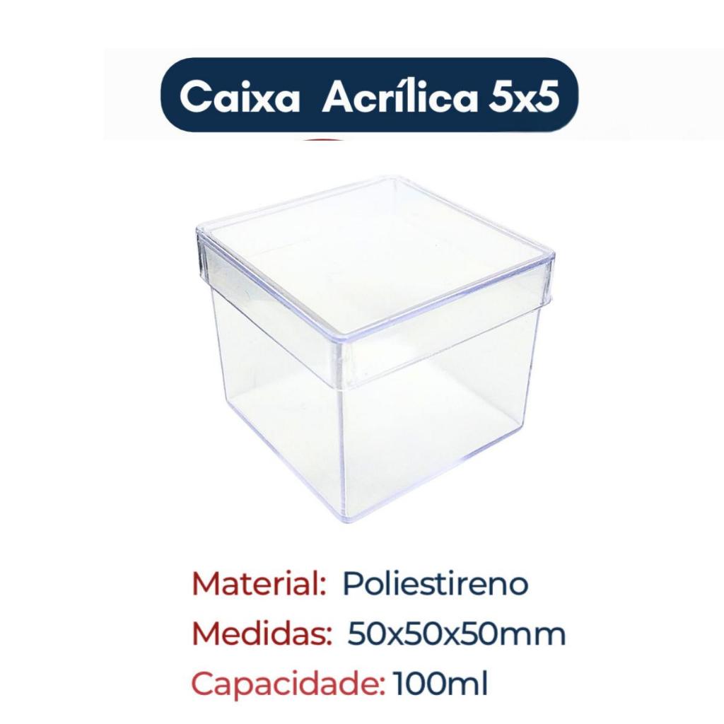 10 Caixinhas 5x5 Acrílica Transparente Lembrancinhas Festas