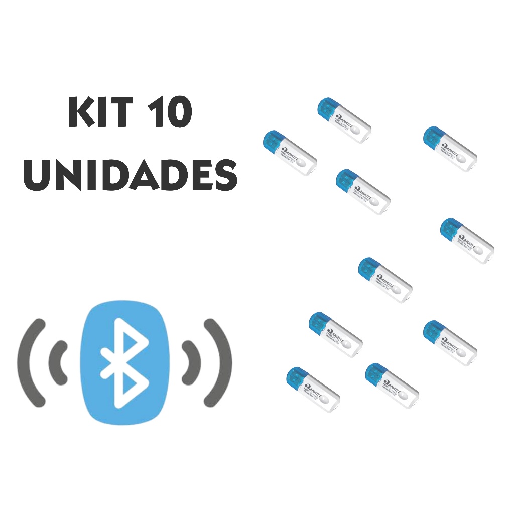 KIT 10 Adaptador Receptor Bluetooth Usb Pendrive Carro Musica Computador Radio Laptop Transmissor