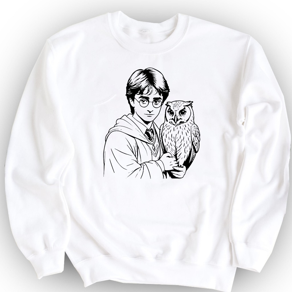 Moletom Careca Blusa De Frio Algodão Sem Capuz Flanelado Com Estampa Harry Potter