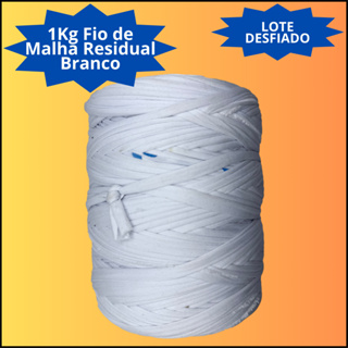 1Kg Fio de Malha Branco Especial Para Trabalhos Rústicos -  Fio Desfiado Crochê  Bolsa Promoção Barato em Oferta na Shopee