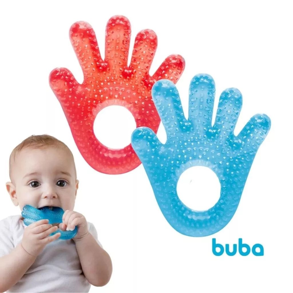 Mordedor Mãozinha Com Água Buba Massageador Bebê Alívio Gengiva Bebe Dentinho Dentição Infantil