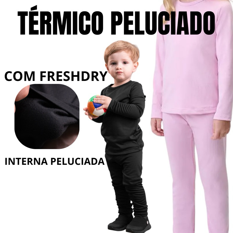 Conjunto Térmico Peluciado Infantil e Juvenil