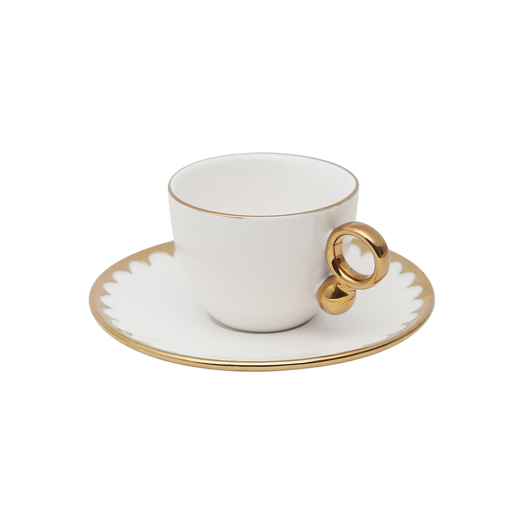 Xícara Café Porcelana com pires Egg 90ml - Wolff - 01 peça