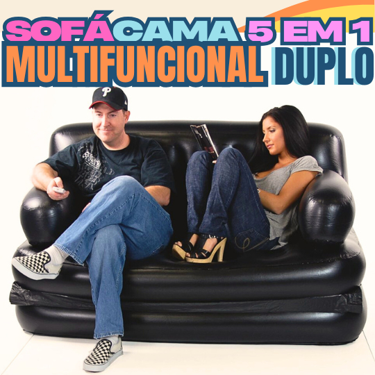 SOFÁ CAMA DUPLO MULTIFUNCIONAL 5 POSIÇÕES, SOFÁ BESTWAY INFLÁVEL C/ BOMBA DE AR.