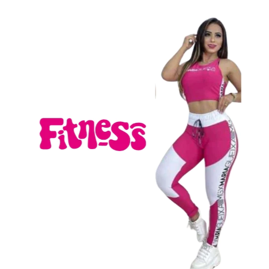CONJUNTO FITNESS CALCA LEGGUING CINTURA ALTA E TOP SUPLEX CONJUNTO DE ACADEMIA TOP E CALCA FEMININO — imagem 1