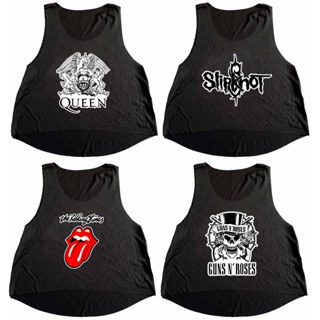 Cropped Preto Regata Camiseta Feminina Academia Rock em Oferta na Shopee