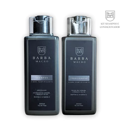 Kit Shampoo e Condicionador Hidra Fortificante - Linha PREMIUM - Barba Macho