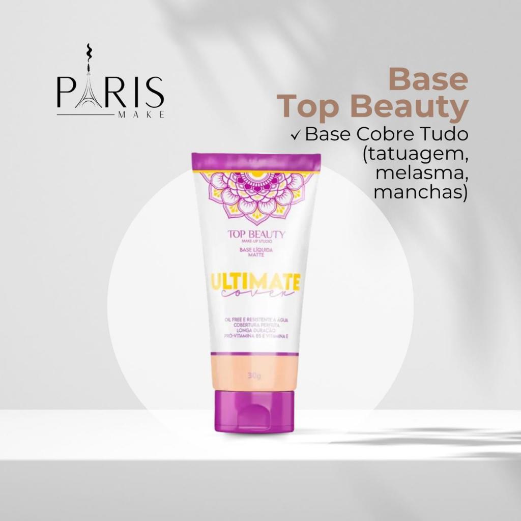 Base Resistente a Agua Top Beauty Ultimate Cover Alta Cobertura em Oferta na Shopee