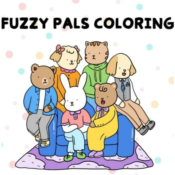 Livro para Colorir Grande A4 Livro de Colorir Fuzzy Pals