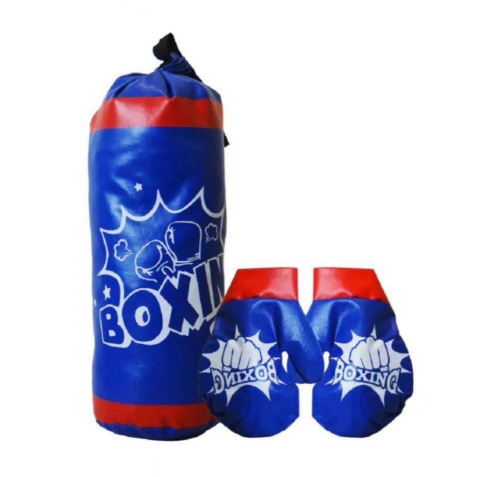 Kit Boxe Infantil Com Mini Saco de Pancada + Par De Luvas - MODELO BOXING ar livre Diversão