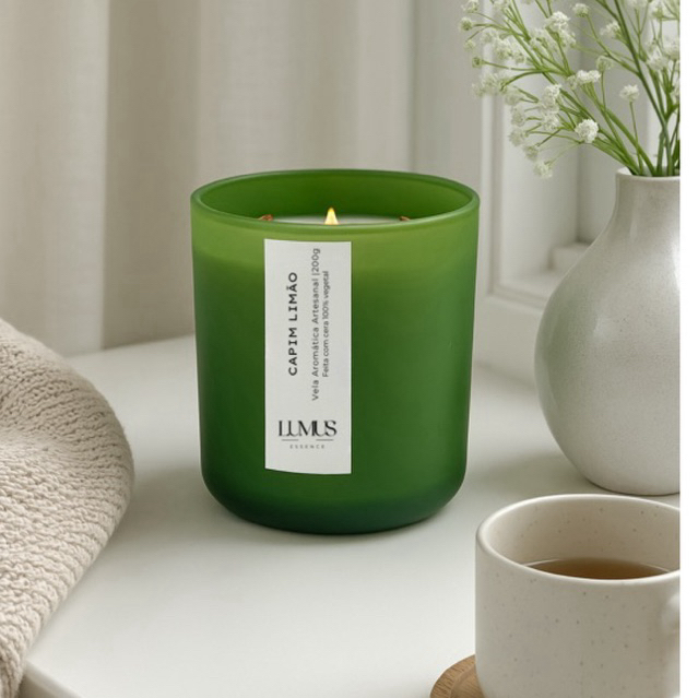 Vela Aromática Perfumada Capim Limão 200gr