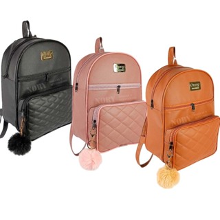 Kit 2/3 bolsa mochila feminina de Couro Sintetico SEM POMPOM em Oferta na Shopee