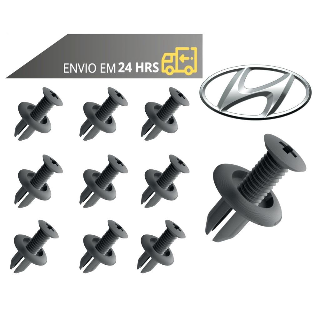 Kit Grampo Presilhas Para choque Hyundai Hb20 Creta I30 Tucson Sonata Elantra Veloster Azera Santa Fe Veracruz