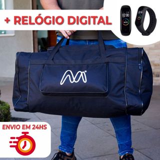 MALA BOLSA DE VIAGEM SACOLA  + RELÓGIO DIGITAL em Oferta na Shopee