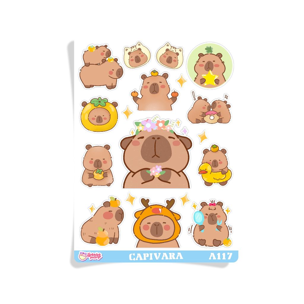 Capivara  - Cartelas de Adesivo Vinil - Capybara em Oferta na Shopee