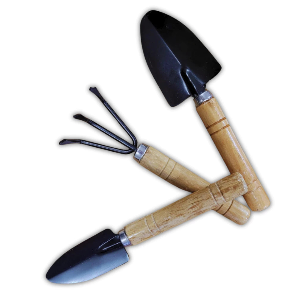 KIT JARDINAGEM PÁS EM AÇO PARA HORTA JARDIM 18CM 3 PEÇAS em Oferta na Shopee