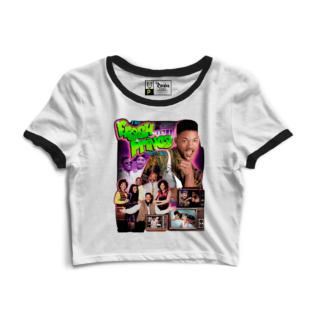Cropped Blusinha As Braba Fresh Price Branco Viés Preto