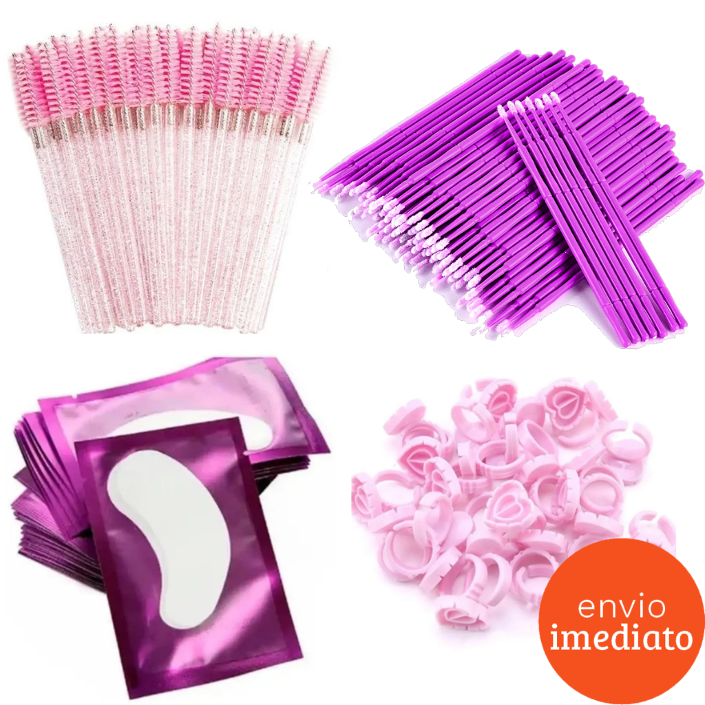 Microbrush Escovinhas de Cílios Anel Batoque e Pads em Gel Alongamento de Cílios