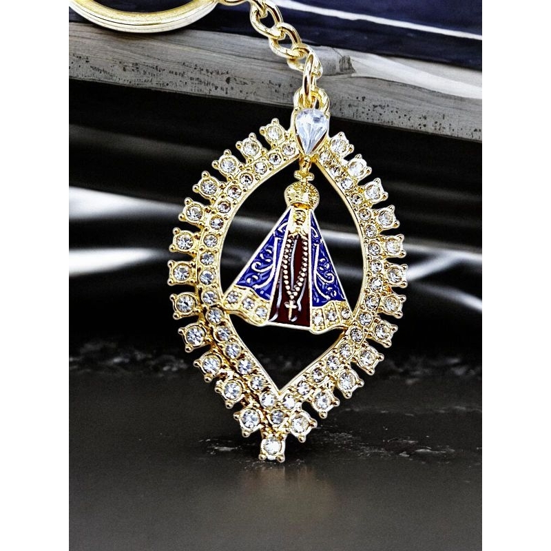 Chaveiro Strass com a Imagem de Nossa Senhora Aparecida em Oferta na Shopee