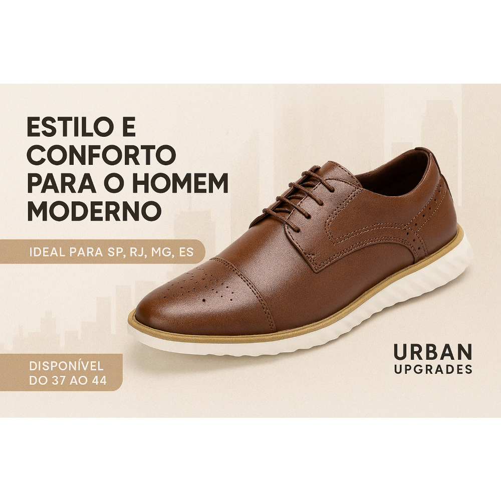 Sapato Oxford Masculino Marrom e Preto Clássico | Conforto e Estilo | Tamanhos 37 a 44 | Casual e Social
