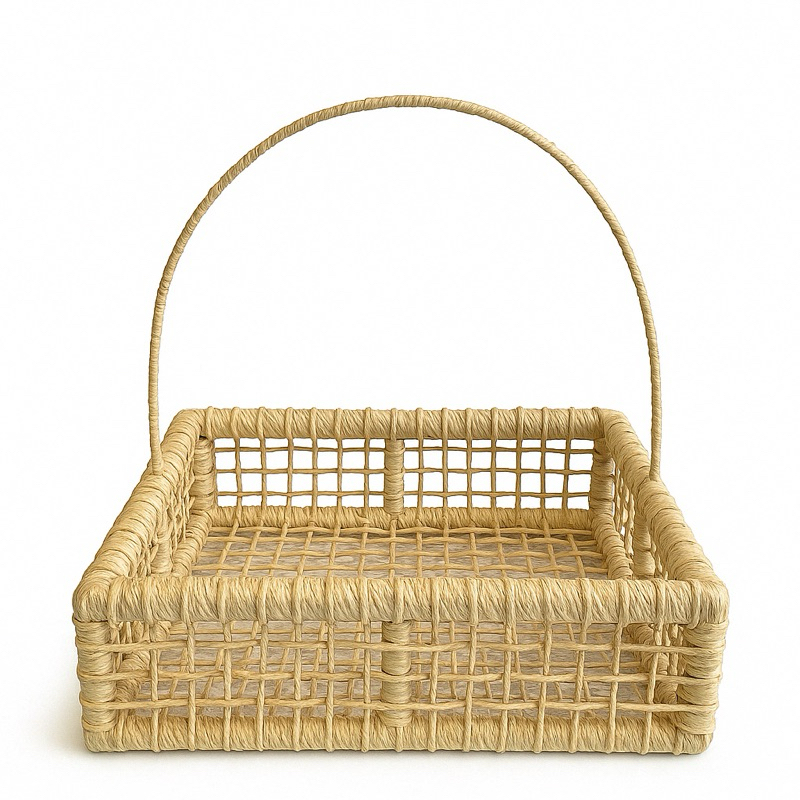 cesta ninho páscoa oalha de milho com alça em Oferta na Shopee