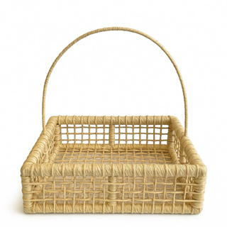 cesta ninho páscoa oalha de milho com alça em Oferta na Shopee