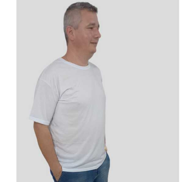 Camiseta Manga Curta Unissex 100% Poliéster Branca Silk Sublimação