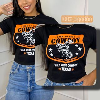T-shirts Country Feminina Blusinha Slim Promoção Cowboy em Oferta na Shopee