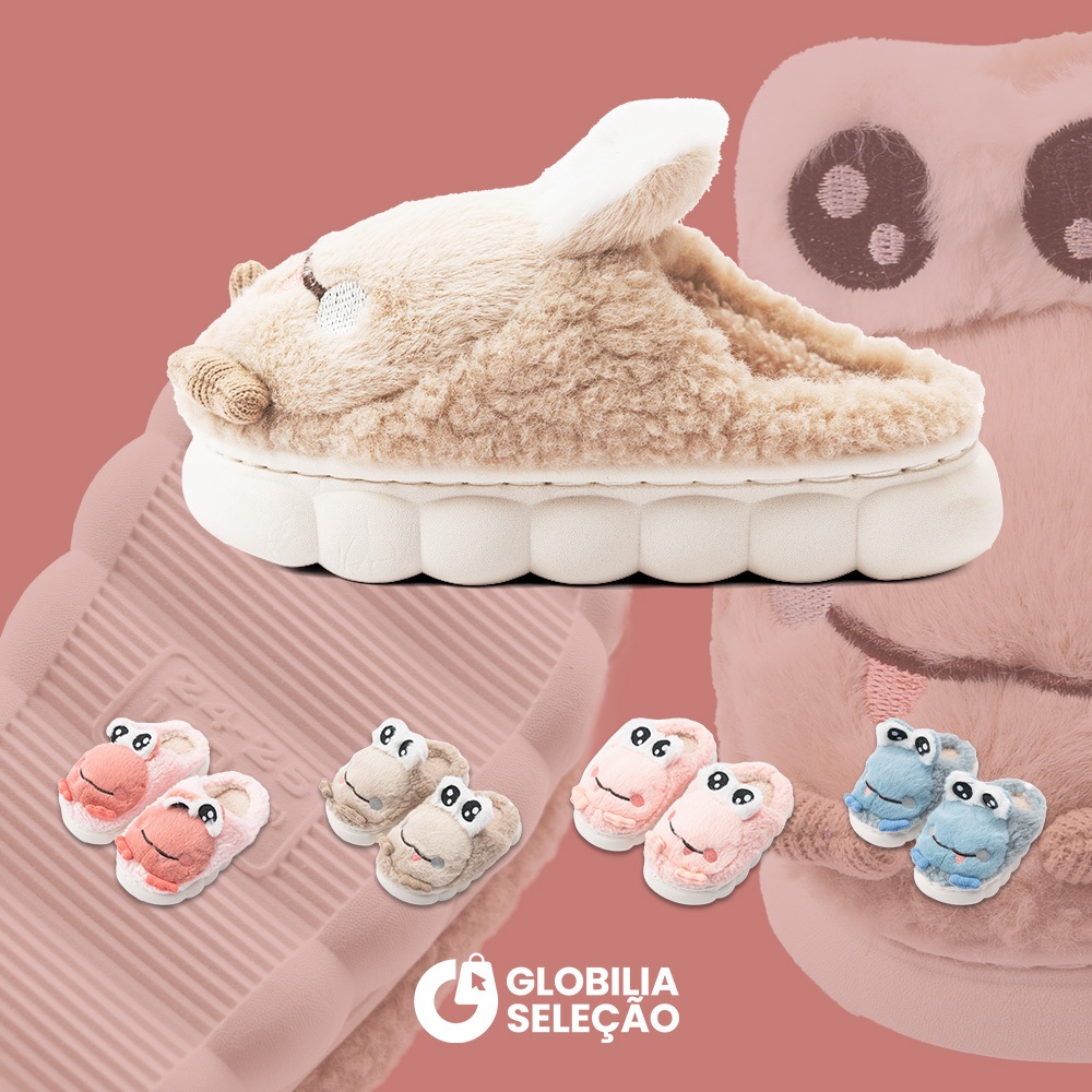 Pantufa Chinelo De Casa Infantil Menino Menina Pelúcia Confortável Inverno Forrado FTX2064