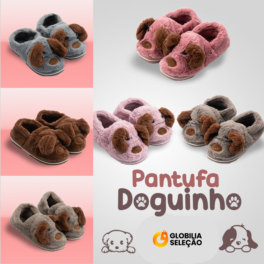 Pantufa Cachorro super quentinha Masculino Feminina e Confortável TPR Inverno Frio Unissexo Calçado fechado FTX2614 em Oferta na Shopee