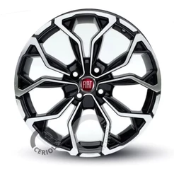 Kit 4 Rodas Aro 14 4x98 Emblemas Fiat Uno Fiorino Palio Bicos Brinde Preto Diamantado M16
