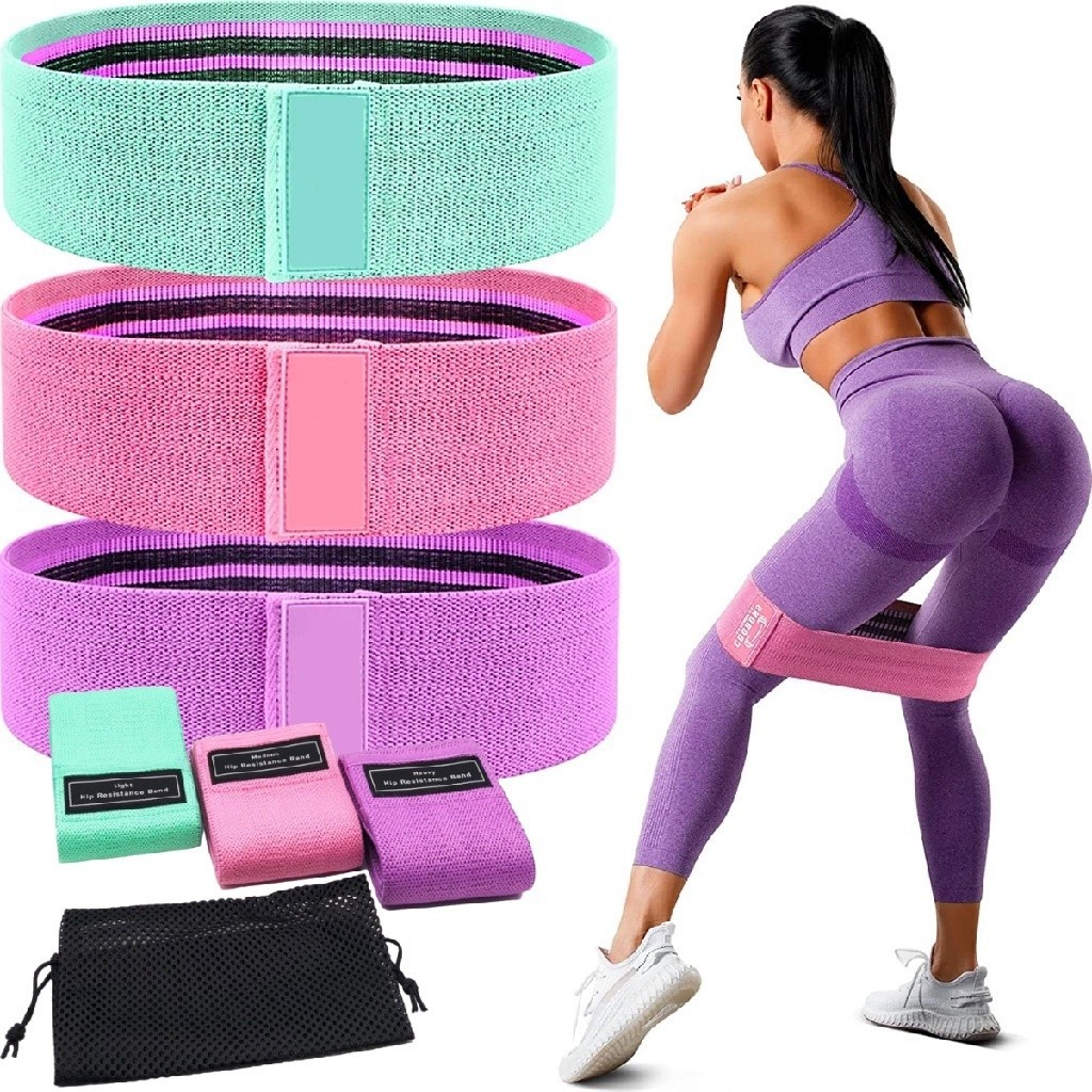 Kit 3 Faixas Elásticas Para Treino - Exercícios Super Bands, Extensor Hip Bands