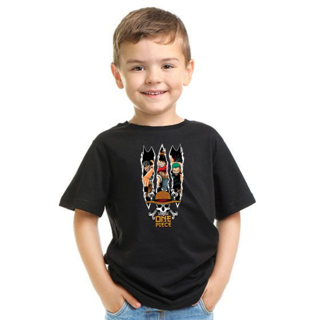 Camisa camiseta Masculina One Peace Infantil Adulto Desenho Anime Mangá Algodão estampada DTF