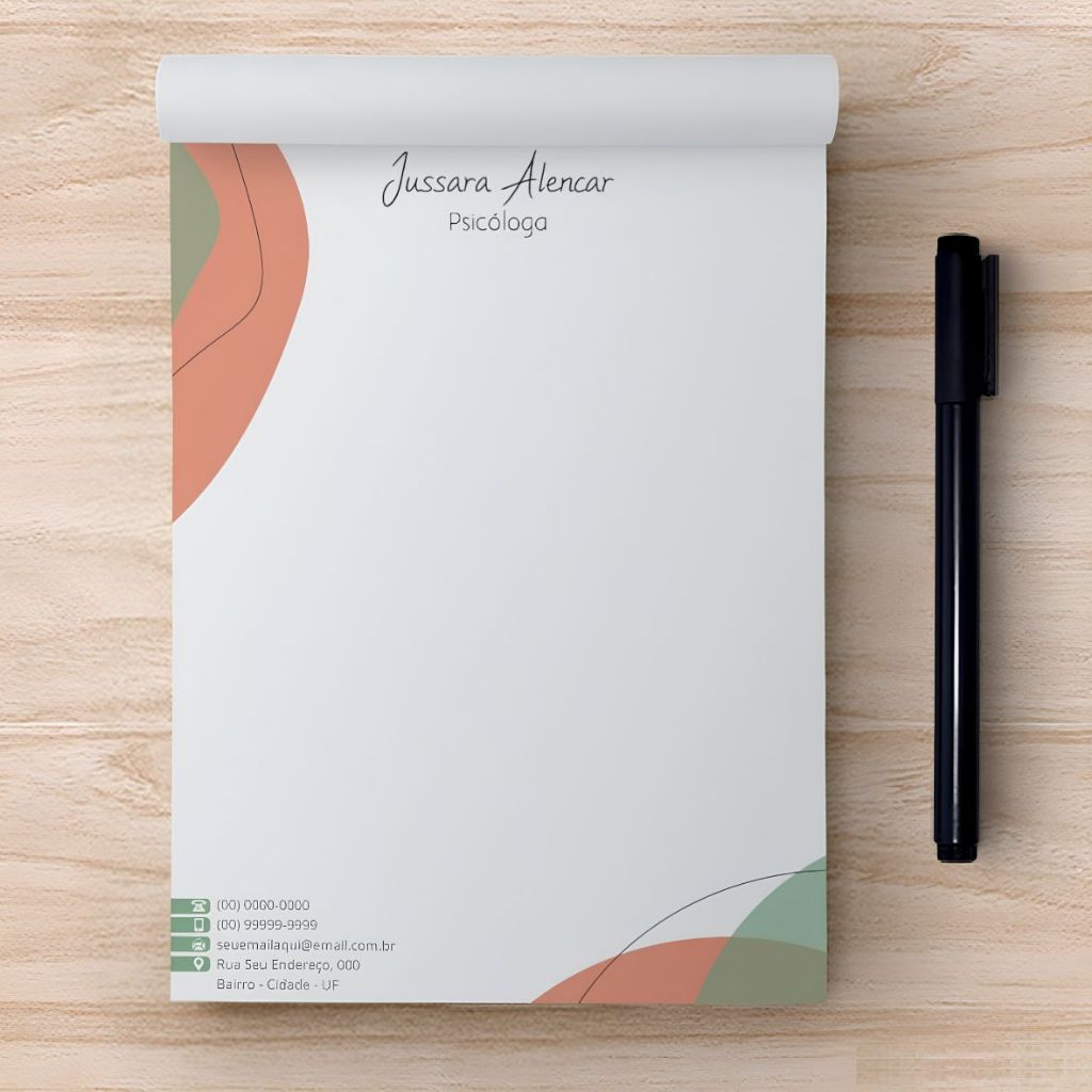2 Blocos personalizado | Receituário | Nutricionista | Fisioterapia | Dentista | Psicólogo - 14x20cm
