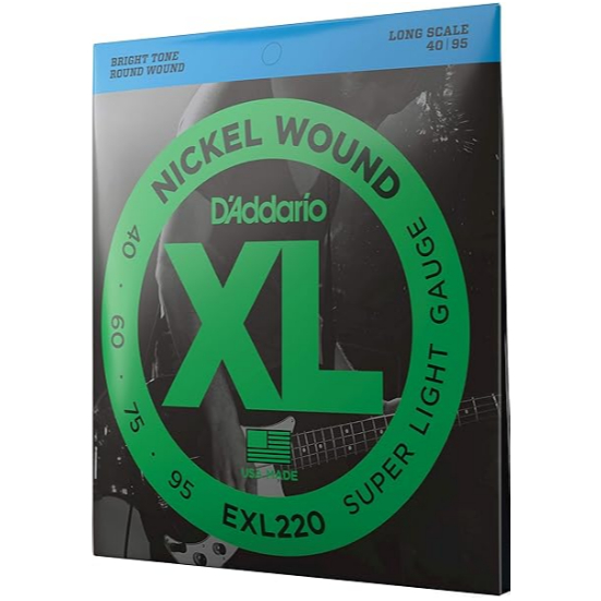 Encordoamento Baixo 4 Cordas .040-.095 XL Nickel EXL220 D'Addario