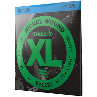 Encordoamento Baixo 4 Cordas .040-.095 XL Nickel EXL220 D'Addario