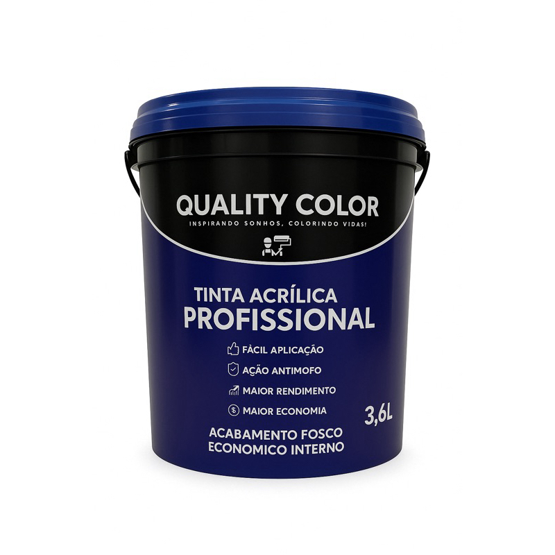 Tinta Acrílica Profissional Fosco 4kg Quality Color – Interna, Alta Cobertura e Rendimento 40 Cores em Oferta na Shopee