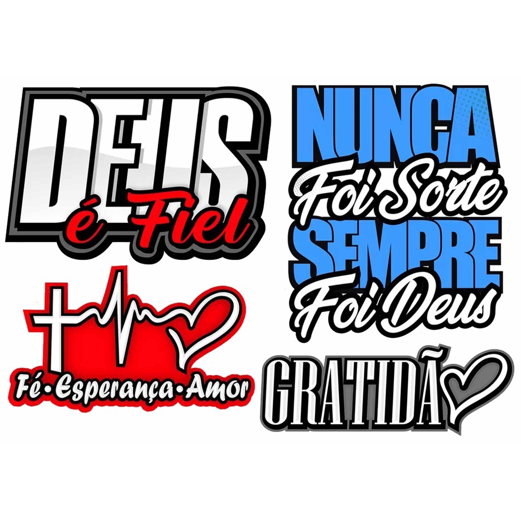 4 Adesivos Gospel Carro Frase Deus É Fiel Cristão Catolico