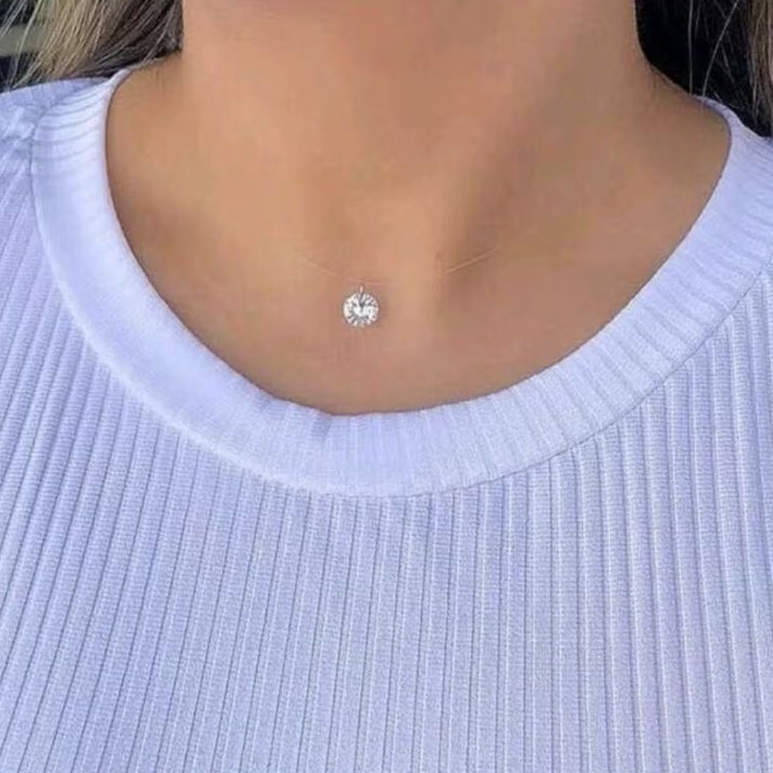 Colar nylon ponto de luz terminais Prata 0925 original em Oferta na Shopee