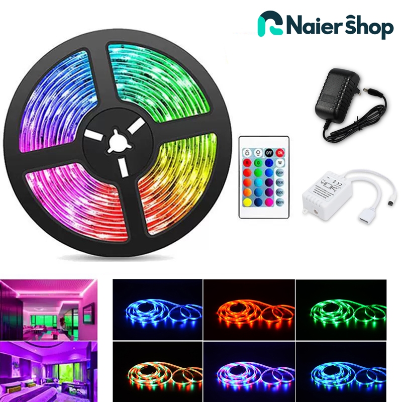 Fita Led Rgb 3528 Rolo 5m 16 combinações de cores Com Fonte e Controle Tensão de Operação 12V Bivolt em Oferta na Shopee