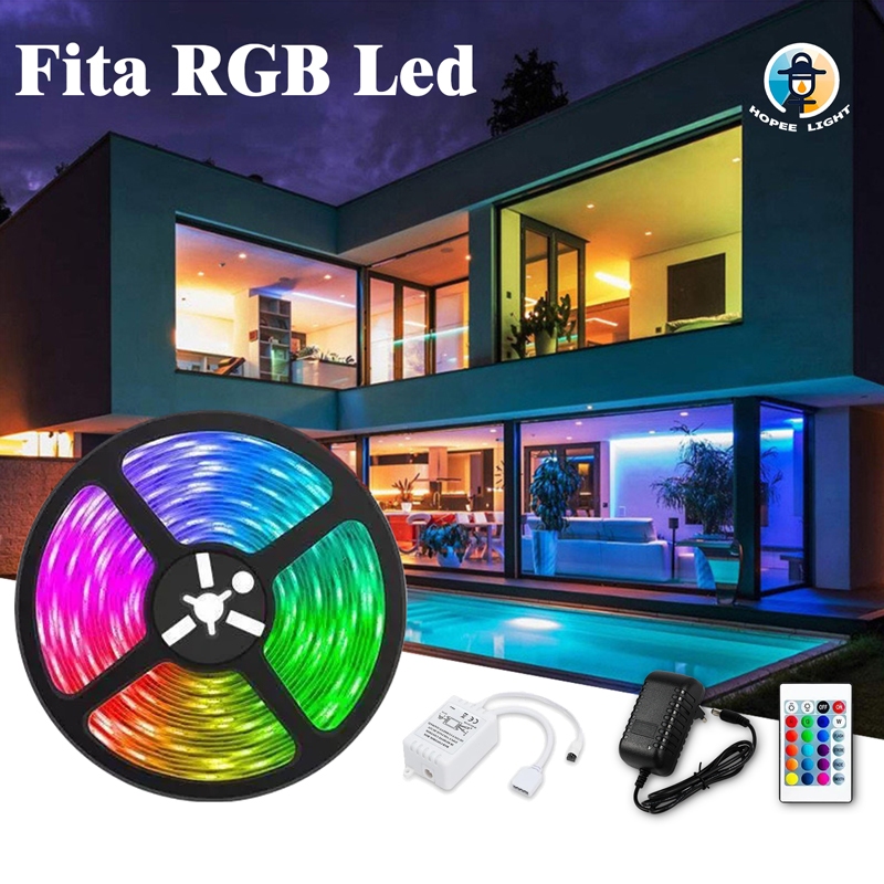 Rolo 5m Fita LED RGB 3528 para Decoração Com fonte (110V/220V) e controle Tensão de operação12V