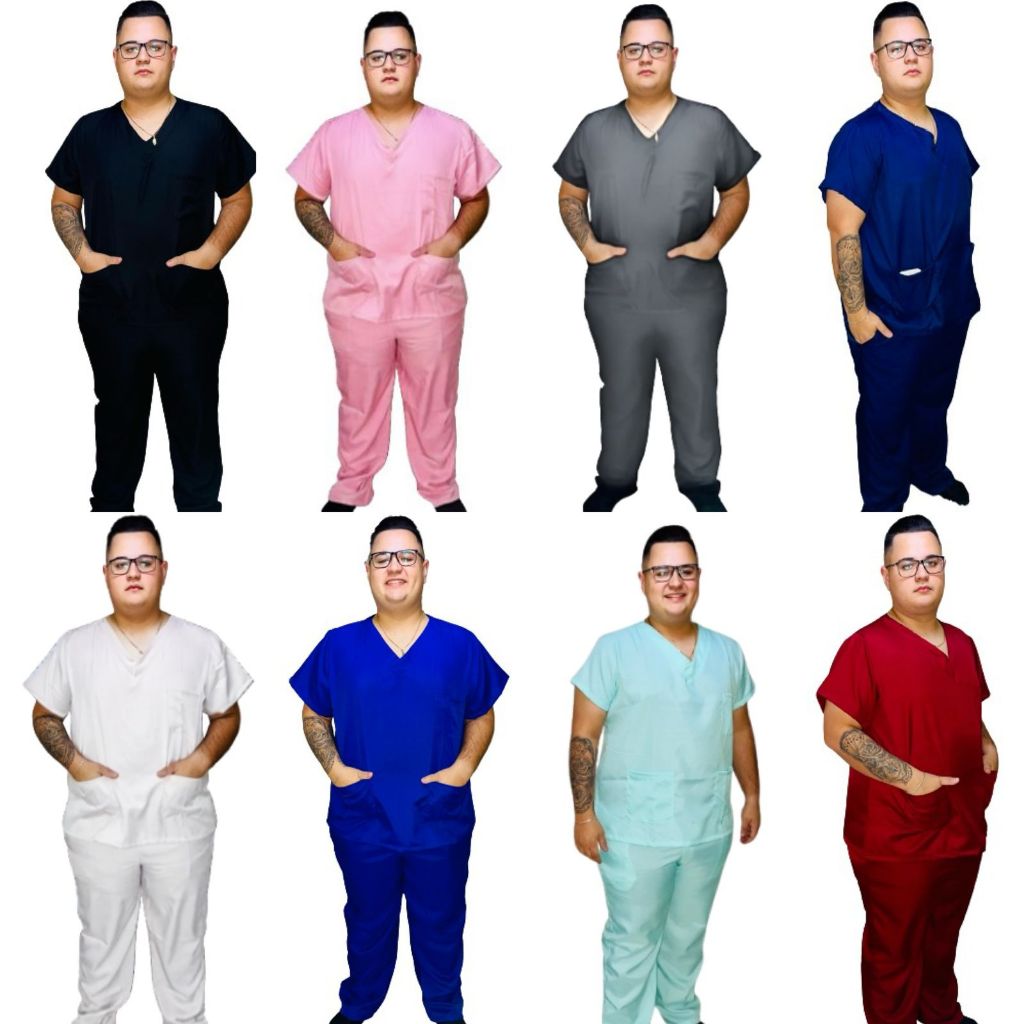 Pijama Cirúrgico Scrub Masculino Gabardine Privativo Enfermagem Hospitalar= Clinicas DB 11
