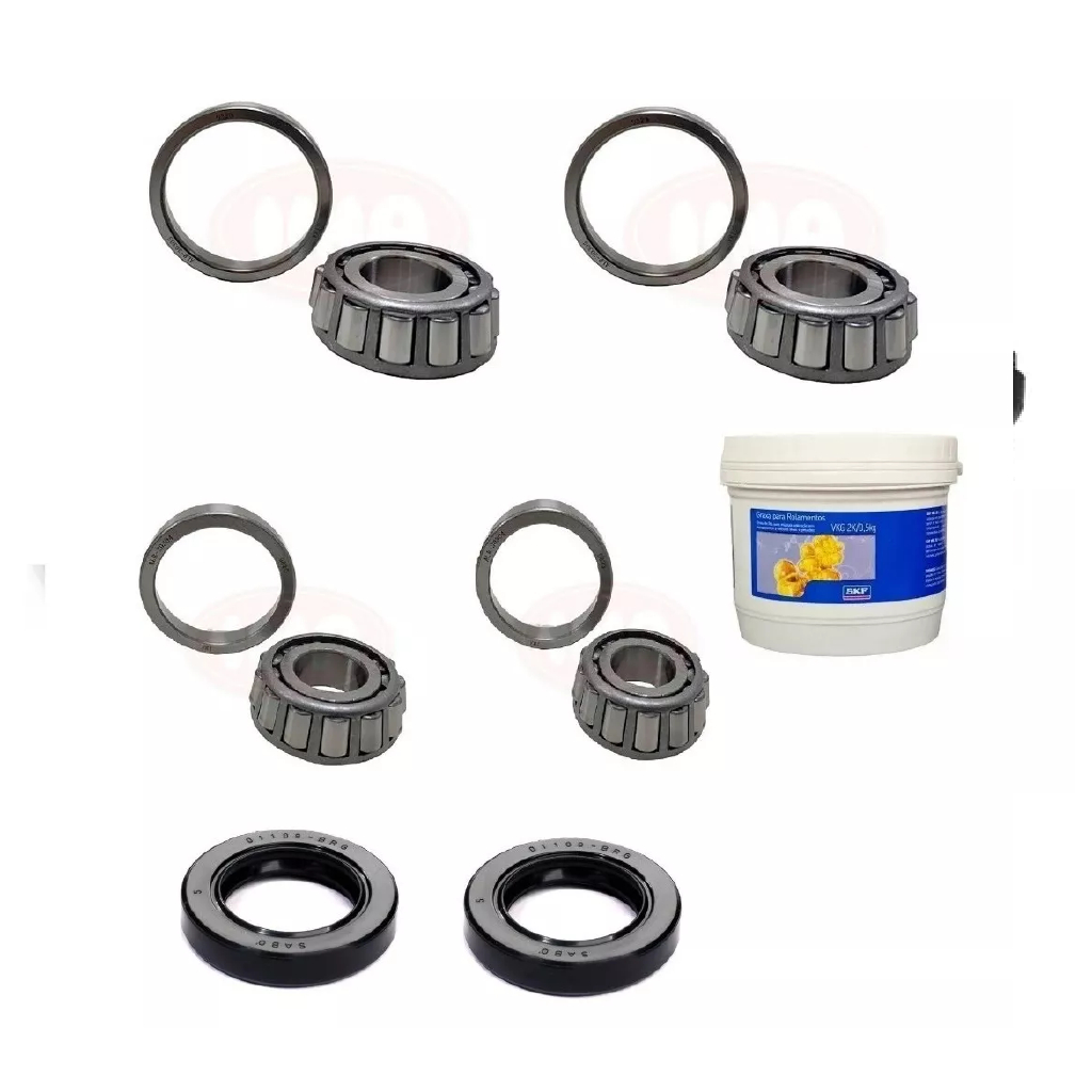 Kit Rolamento Roda Dianteira -fusca 1200/1300 Manga Eixo + Retentor + Graxa