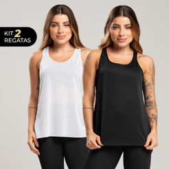 Kit 2 Regatas Fitness Feminina Premium – Nadador Corte a Fio Confortável e Estilosa Academia