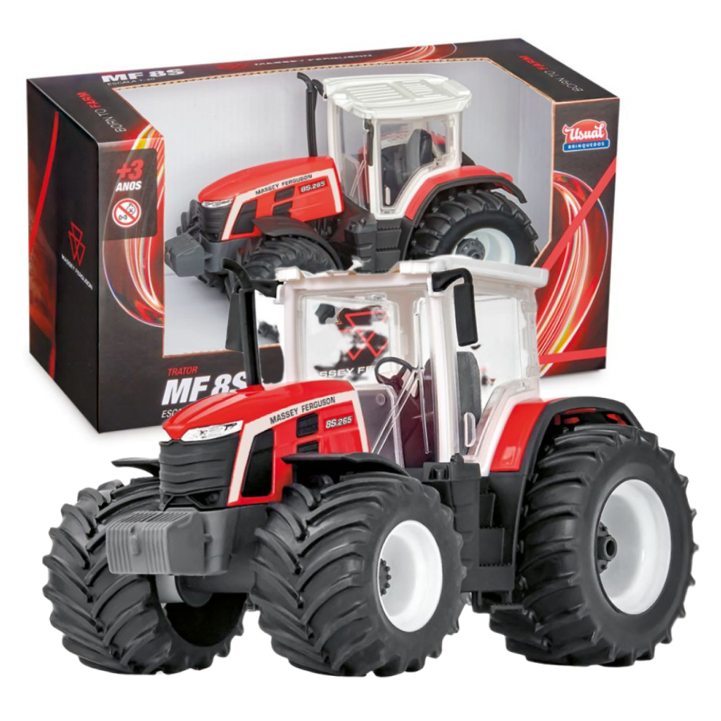 Brinquedo Trator Massey Ferguson Miniatura 1:30 Usual Brinquedos