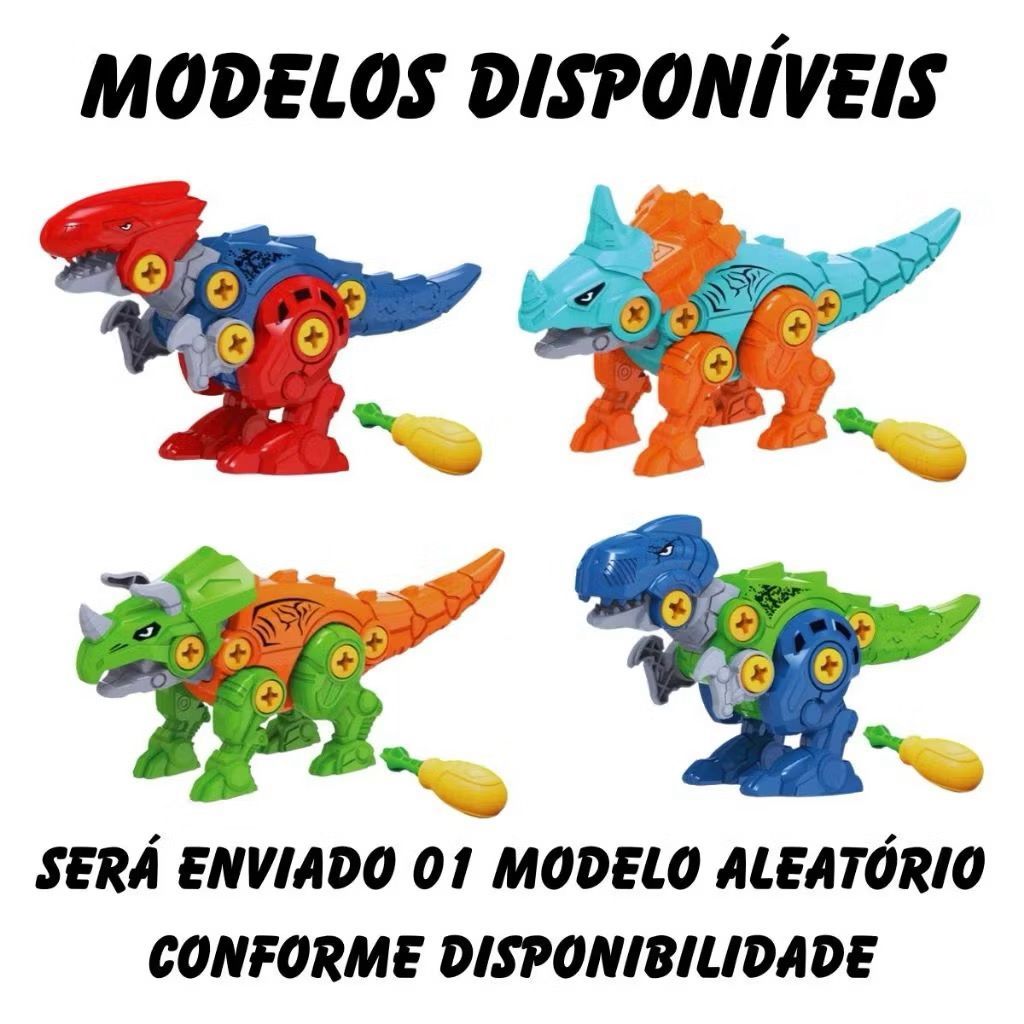 Boneco Dinossauro De Brinquedo Infantil Menino Menina Monta e Desmonta Jurrassic Park Robô Diversão