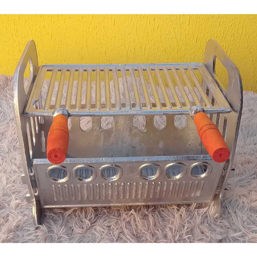 Churrasqueira desmontável portátil tamanho P em alumínio batido. em Oferta na Shopee