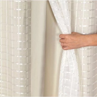 Cortina Blackout PVC Com Tecido Voil Xadrez 1 Parte 1,40 largura x 1,80 altura em Oferta na Shopee