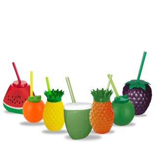 Copos Frutas Abacaxi Coco Laranjita Limoneto Uva Melancia Festa Tropical Injetemp em Oferta na Shopee