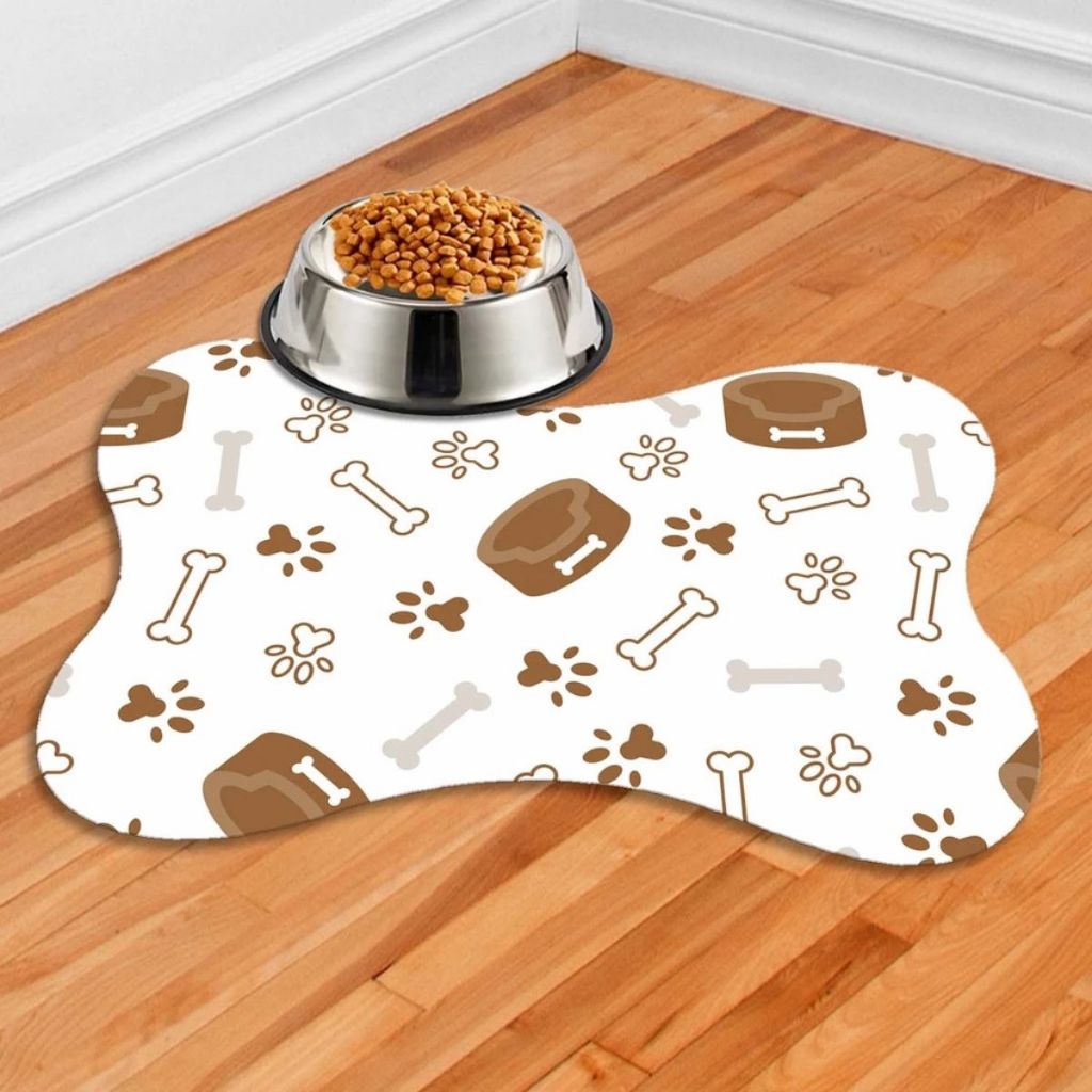 Tapete Pet Antiderrapante Emborrachado Comedouro Bebedouro Macio Cao Cachorro Gato Lavavel Pequeno